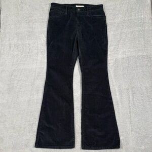 Levis 726 Flare Corduroy Pants Womens 32x32 Black Mid Rise Stretch Boho Western